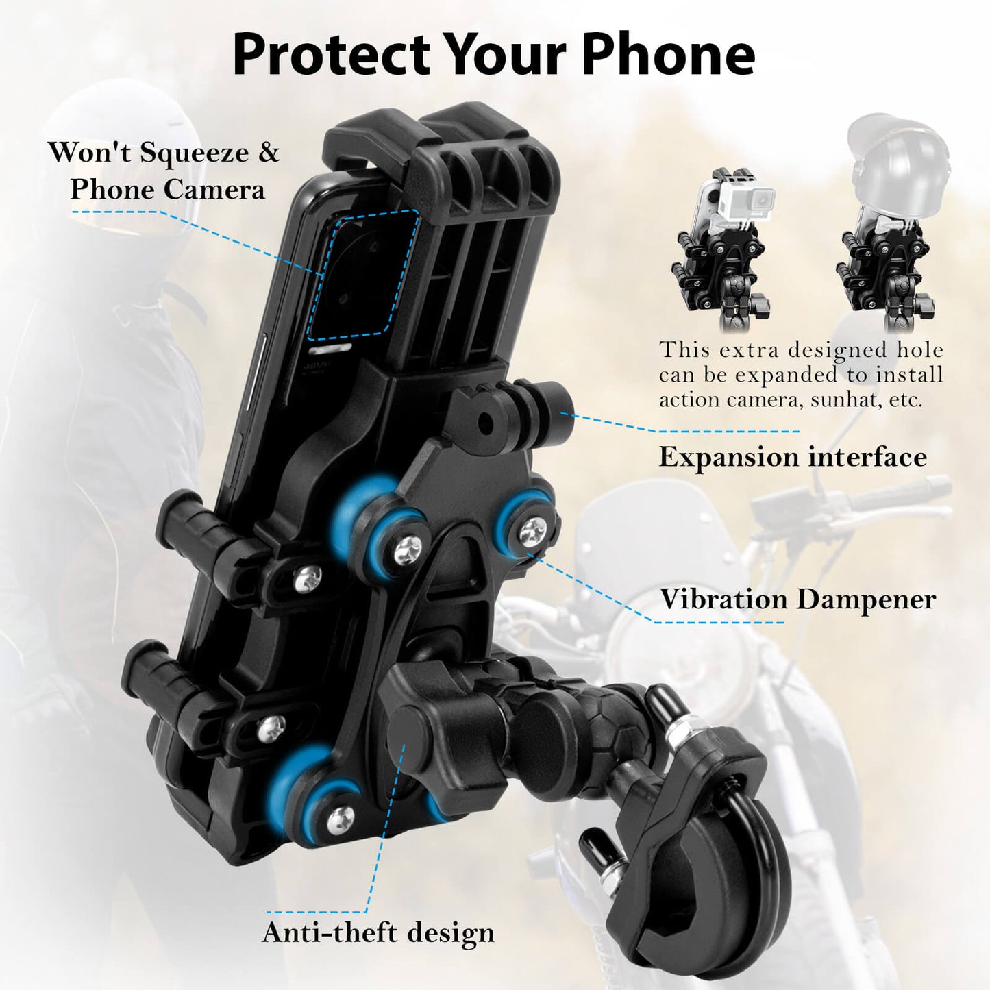 EMERK Phone Mount Holder for Motor and Bike