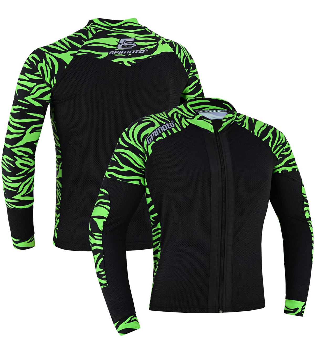Men's Mesh Green Motorcycle Shirt | CE Level 2 Certified Protection