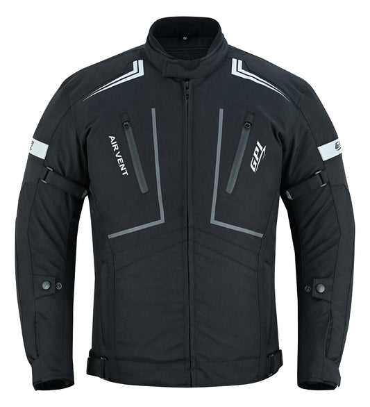 Men’s All-Season High Premium Quality Soft Adjustable Motorcycle Jacket with 4 Pockets – Black-