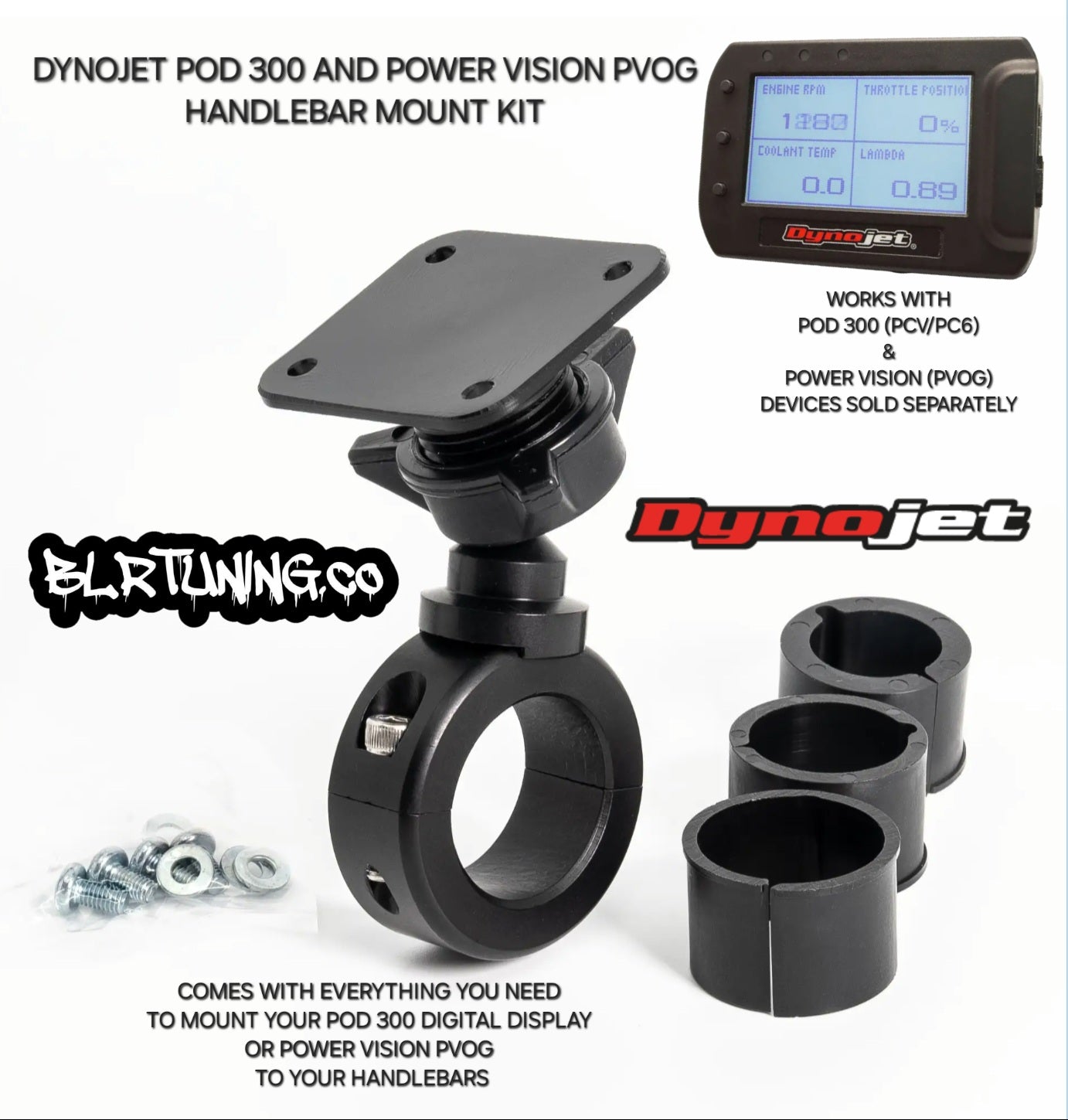 DYNOJET HANDLEBAR MOUNT KIT FOR POD 300 AND ORIGINAL POWER VISION PVOG