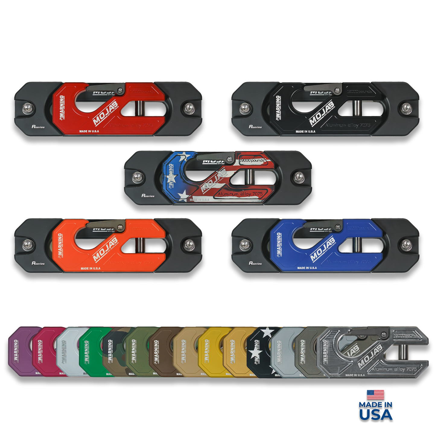 Aluminum Recessed Winch Shackle with Fairlead Kit, closed latch (LIFE TIME WARRANTY*)