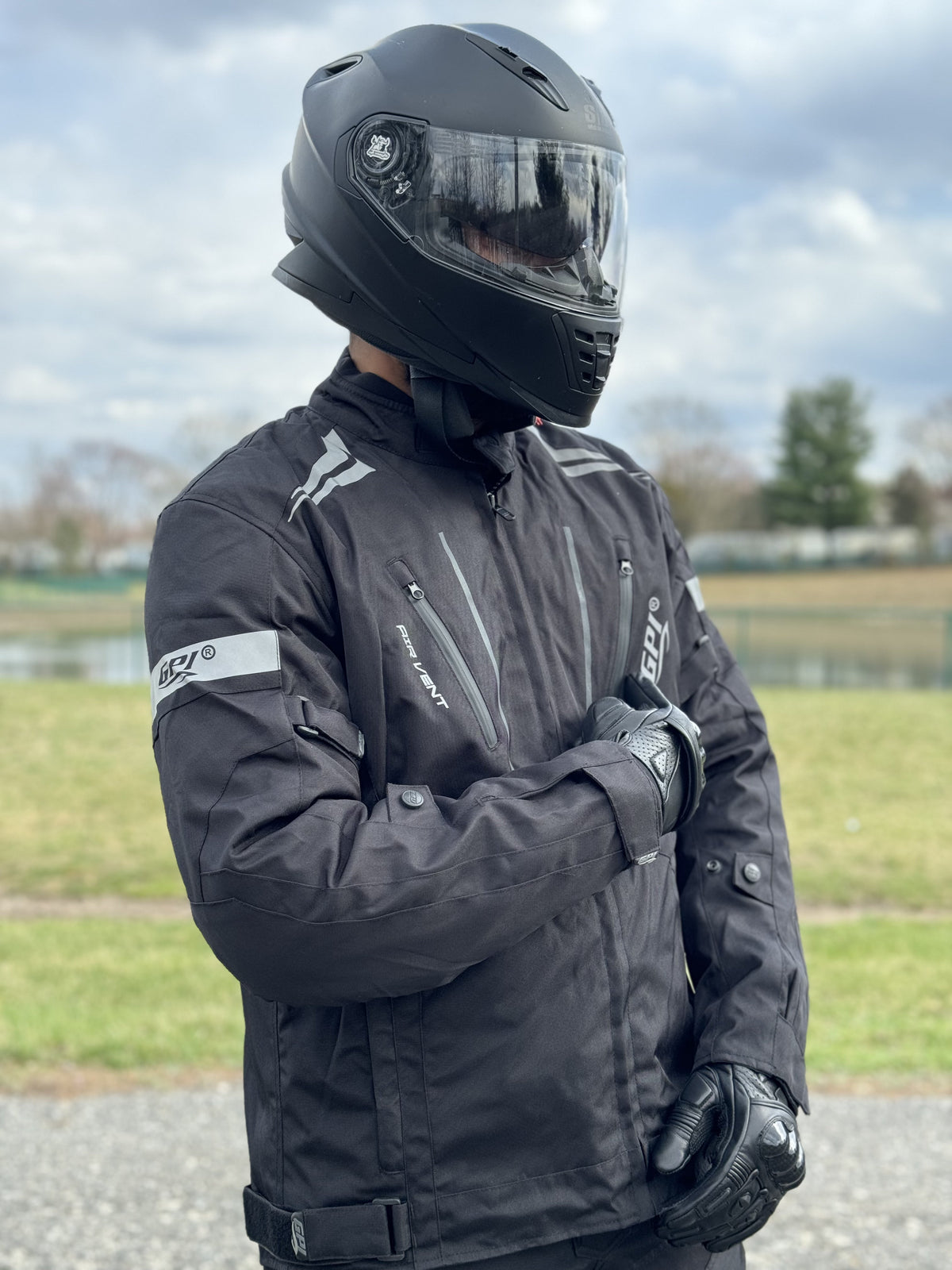 Men’s All-Season High Premium Quality Soft Adjustable Motorcycle Jacket with 4 Pockets – Black-
