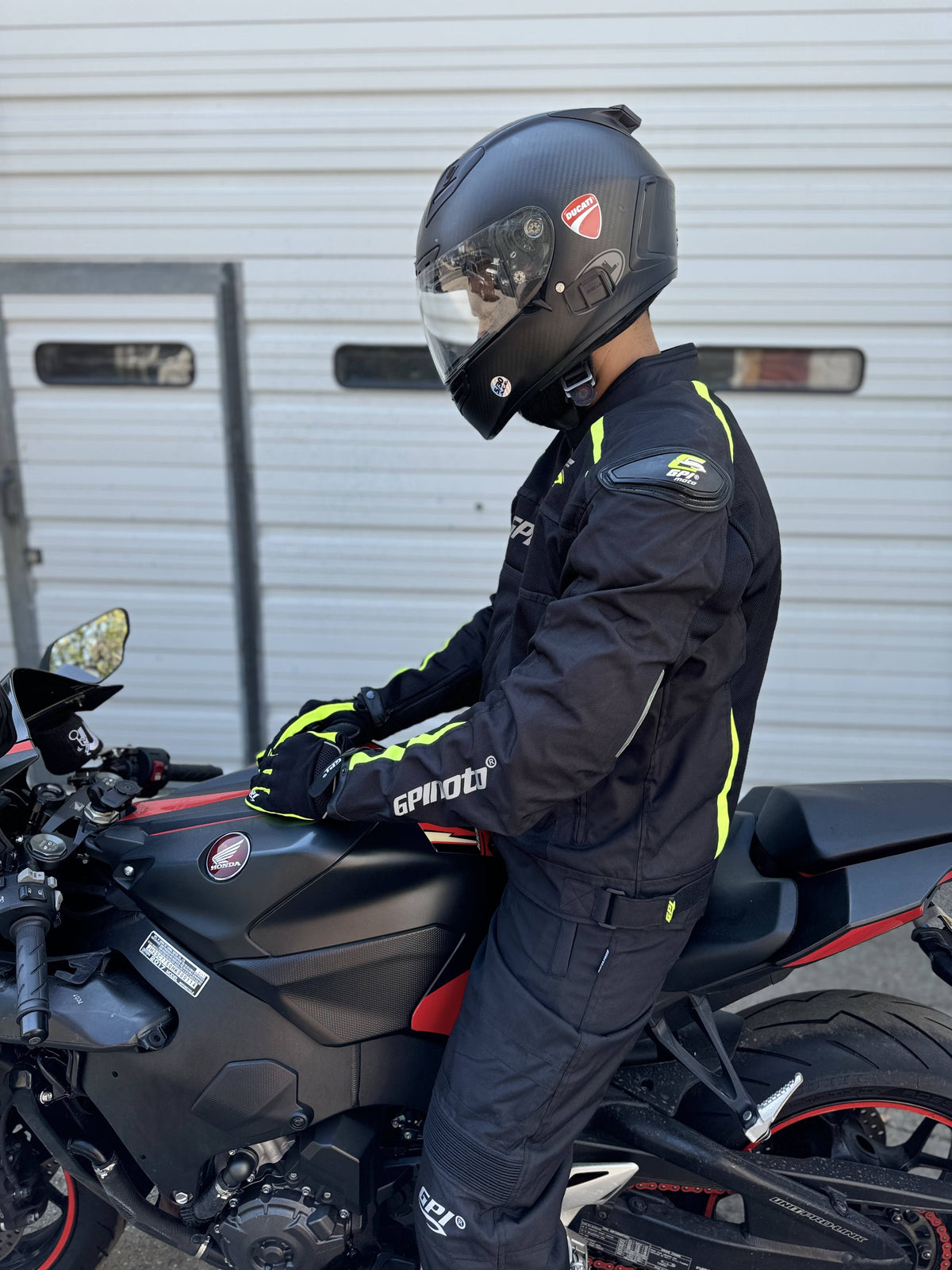 Men’s High Premium Quality Summer 4 Pockets Waterproof Motorcycle Black/Fluorescent Jacket