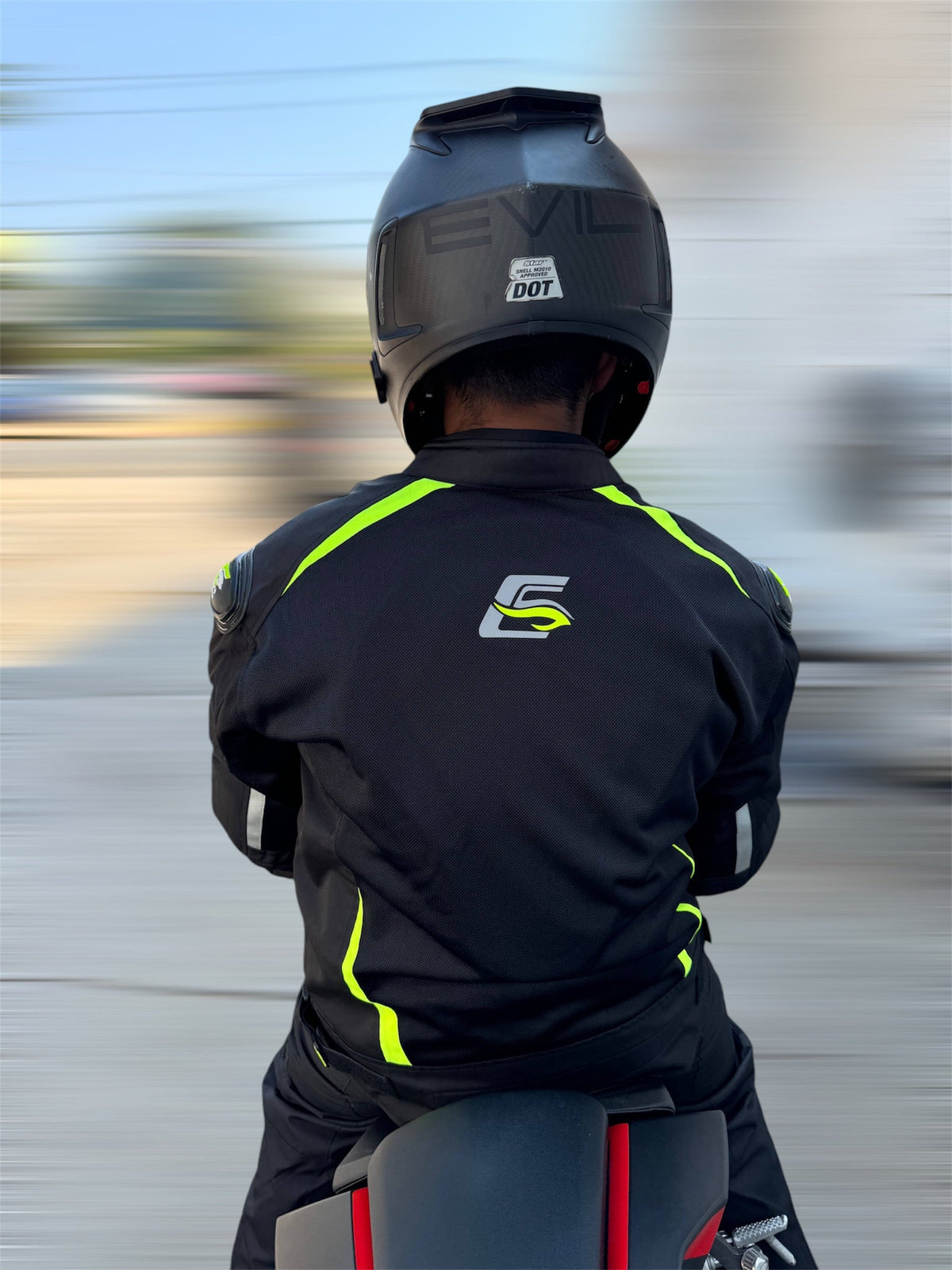 Men’s High Premium Quality Summer 4 Pockets Waterproof Motorcycle Black/Fluorescent Jacket