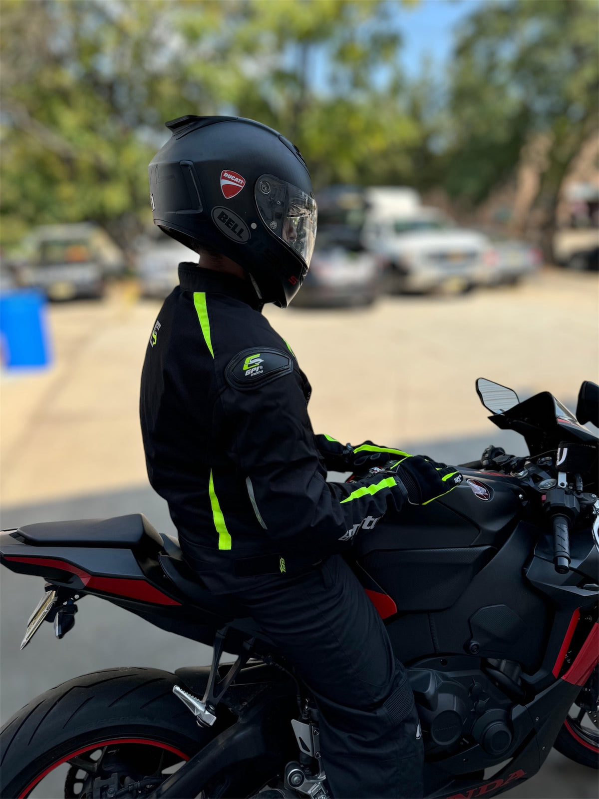 Men’s High Premium Quality Summer 4 Pockets Waterproof Motorcycle Black/Fluorescent Jacket