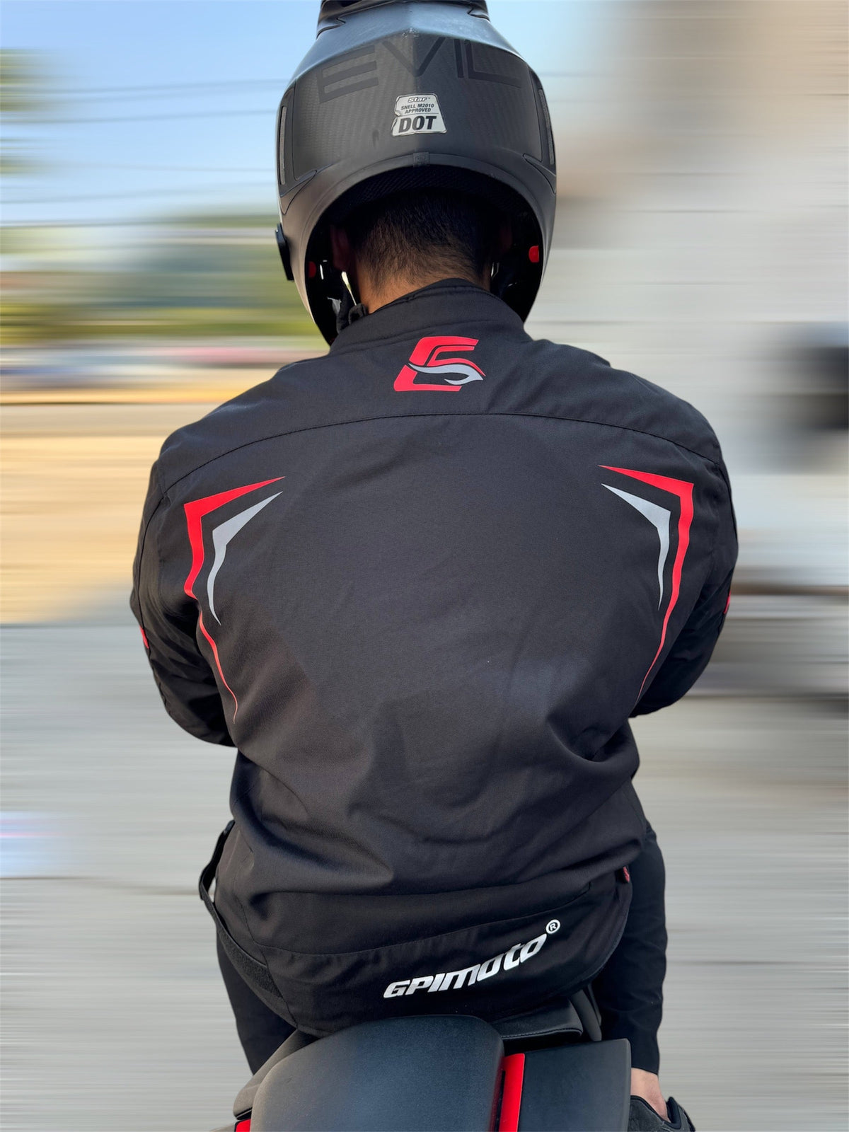 Men's All Season 4 Pockets Water Proof Motorcycle Black/Grey/Red Jacket-