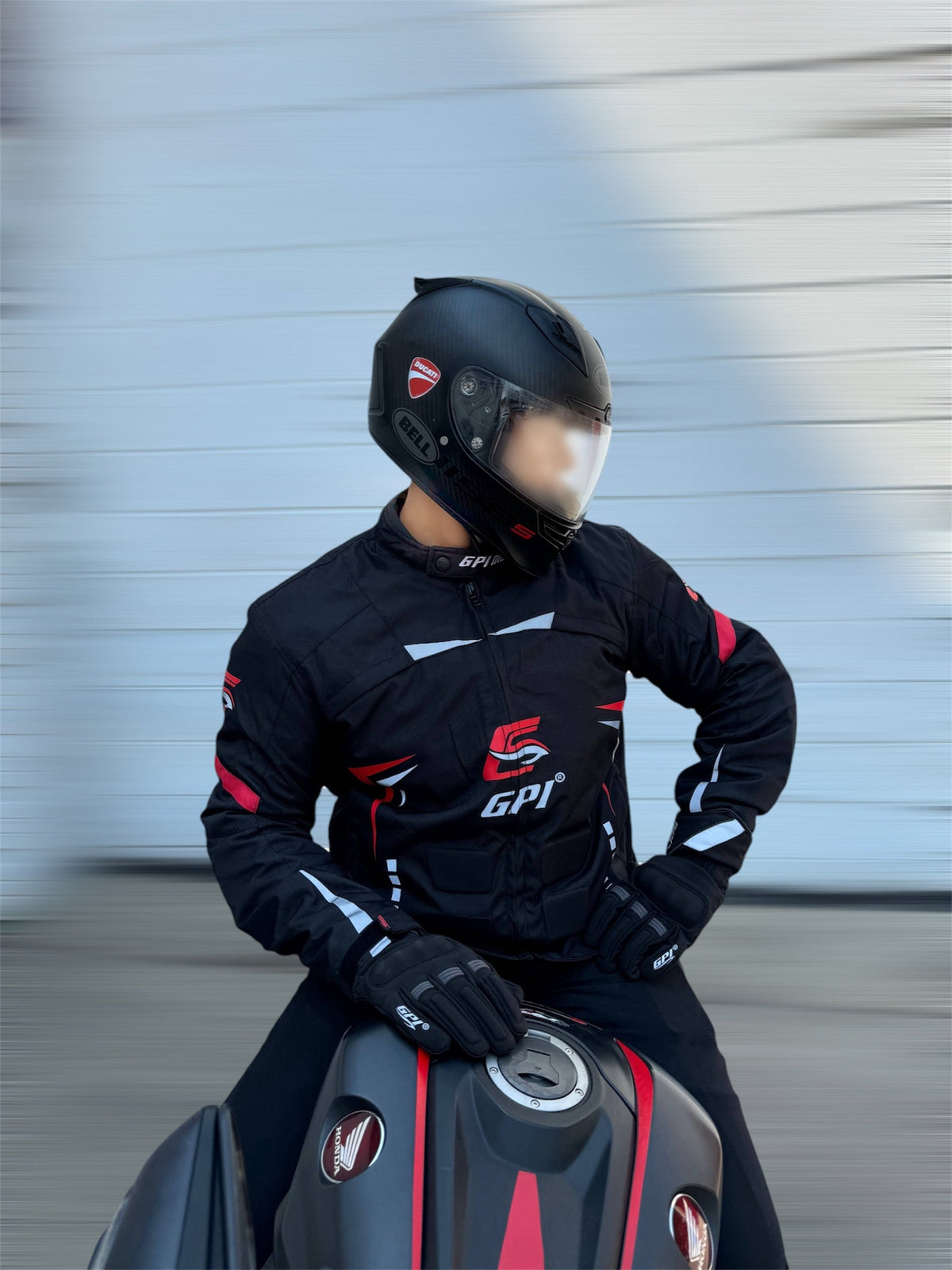 Men's All Season 4 Pockets Water Proof Motorcycle Black/Grey/Red Jacket