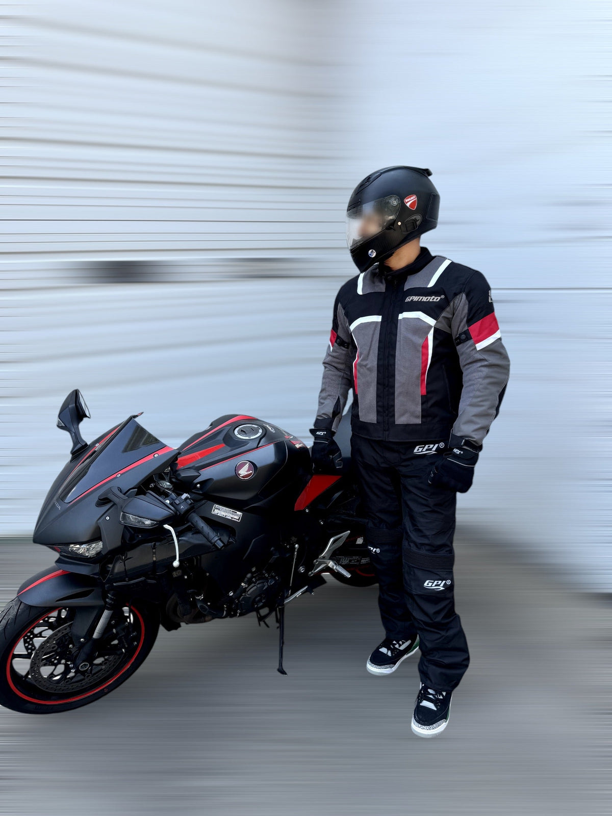 Men’s High Premium Quality Summer 4 Pockets Waterproof Motorcycle Black/Red/Grey Jacket-