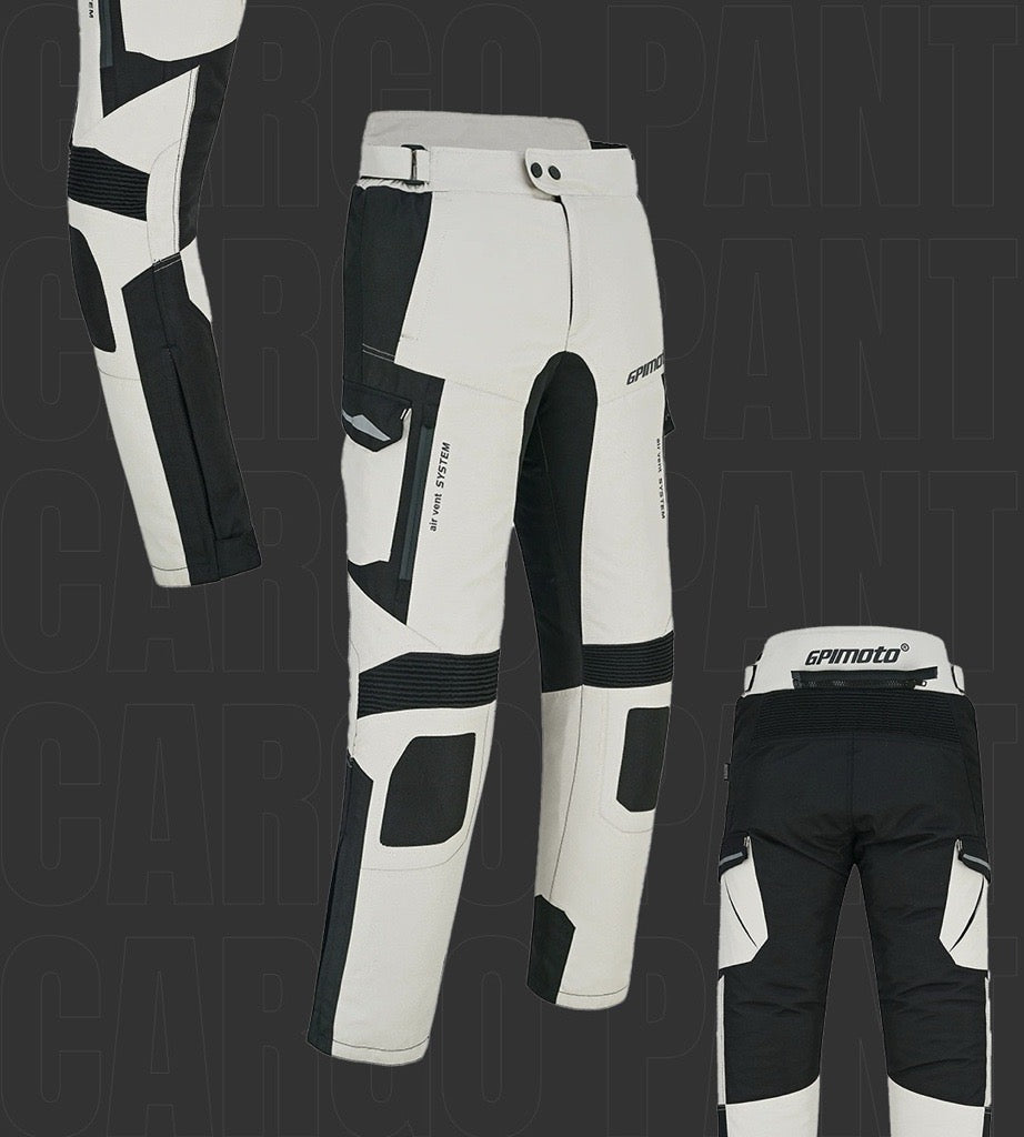 GPI MOTO Motorcycle Cargo Pants for Men Regular Fit Riding Pants with CE Armors.