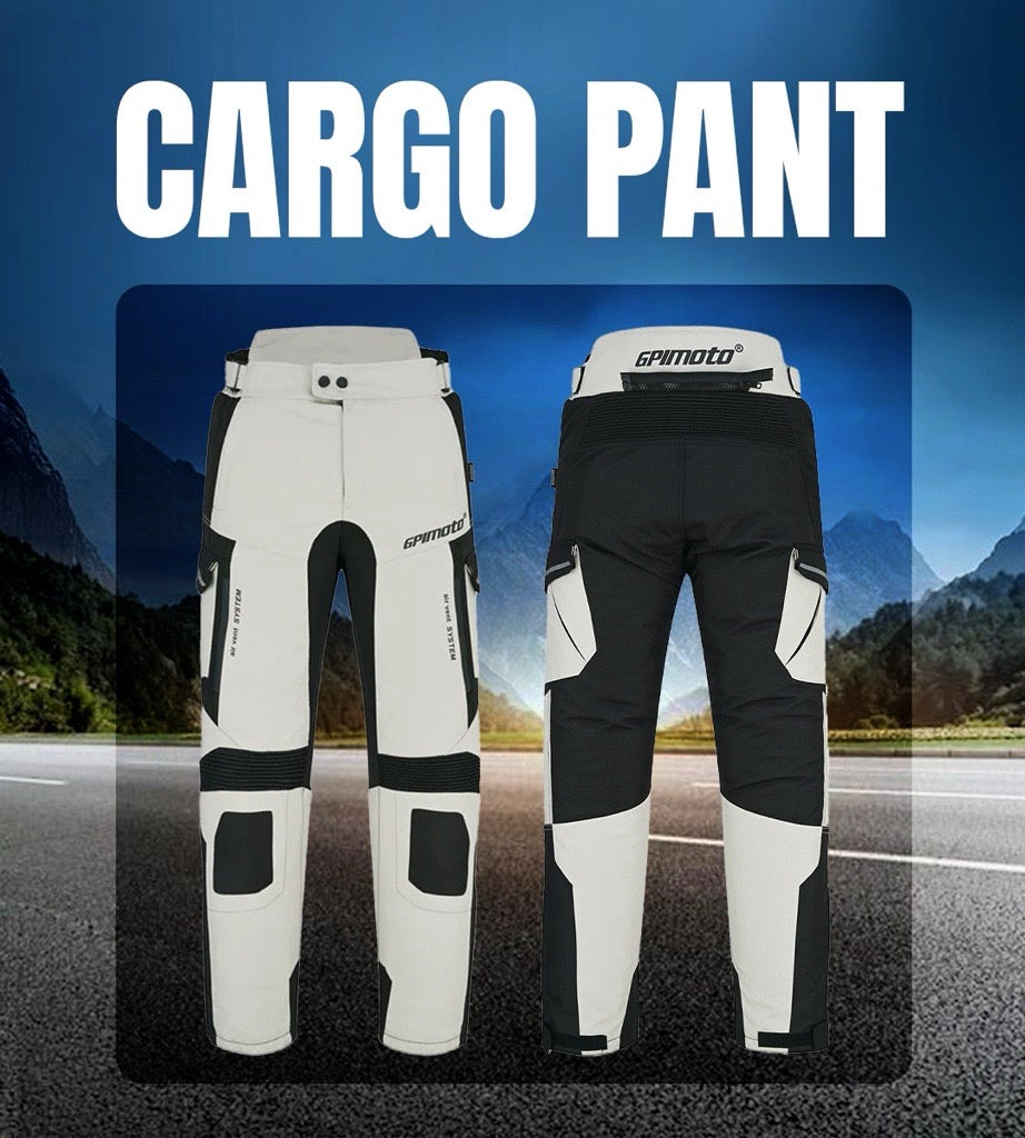 GPI MOTO Motorcycle Cargo Pants for Men – Regular Fit Riding Pants with CE Armors