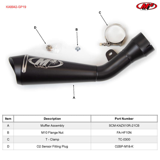 IN STOCK M4 Exhaust GP19 Black Slip On ZX10R 2021-2025 2026 KA9942-GP19