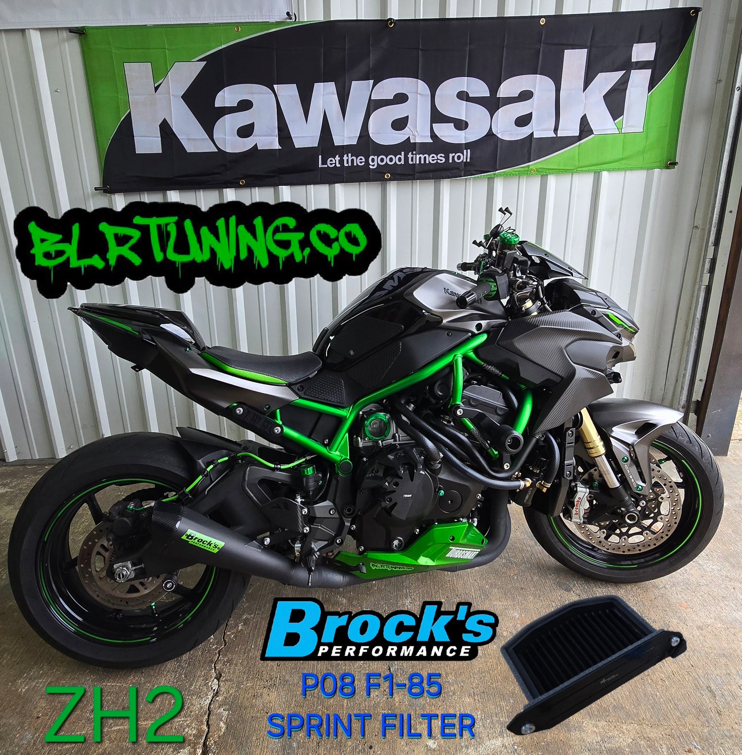 SPRINT FILTER P08 F1-85 FOR KAWASAKI ZH2 AND ZH2 SE 2020 - 2025 HIGH FLOW RACE APPLICATION AIR FILTER