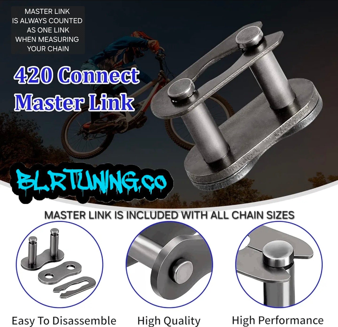 420 Motorcycle Chain Fits Small Bore Motorcycles - Electric Dirt Bikes - ATVs - and Dirt Bikes