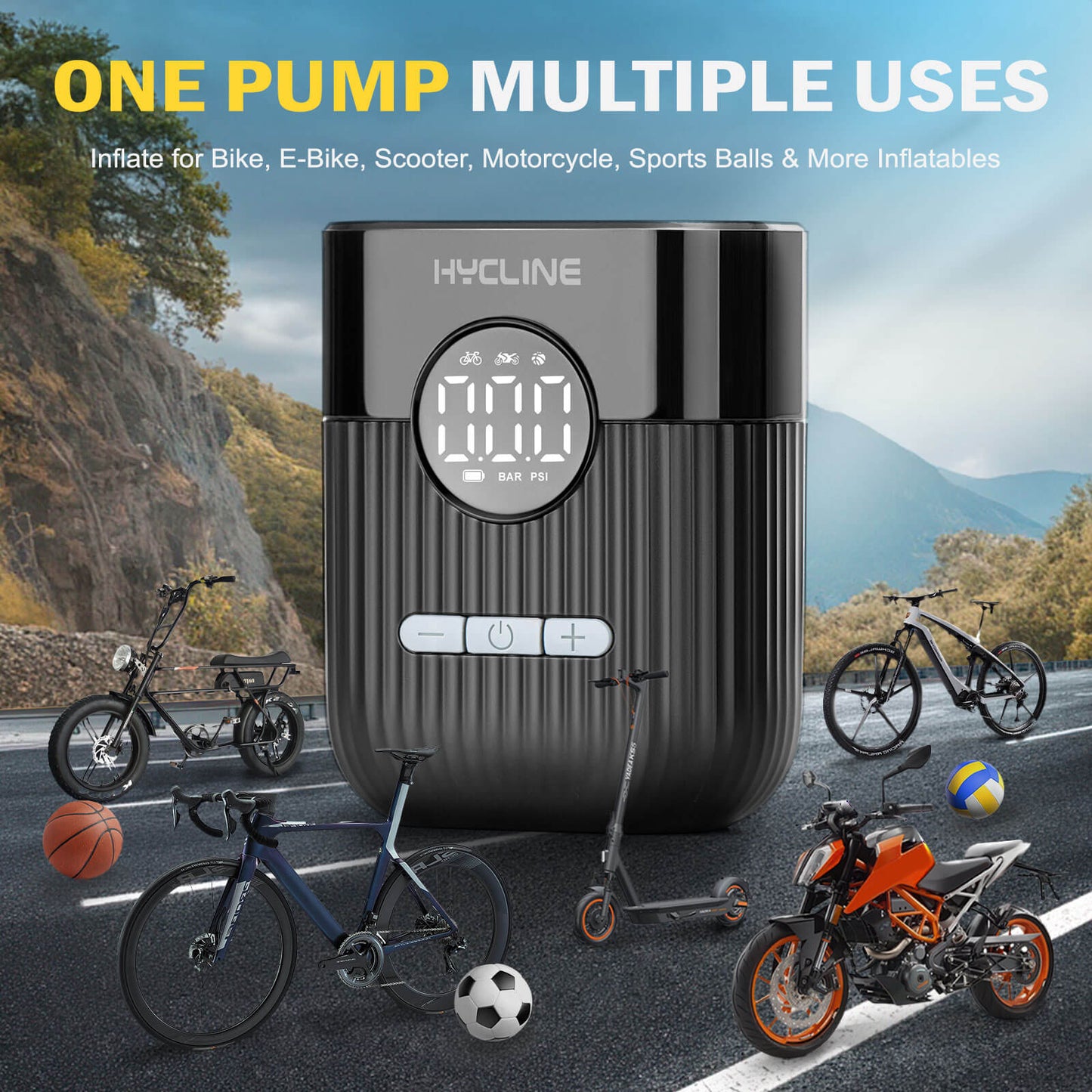 [On Clearance!] Hycline E-Mini Bike Pump