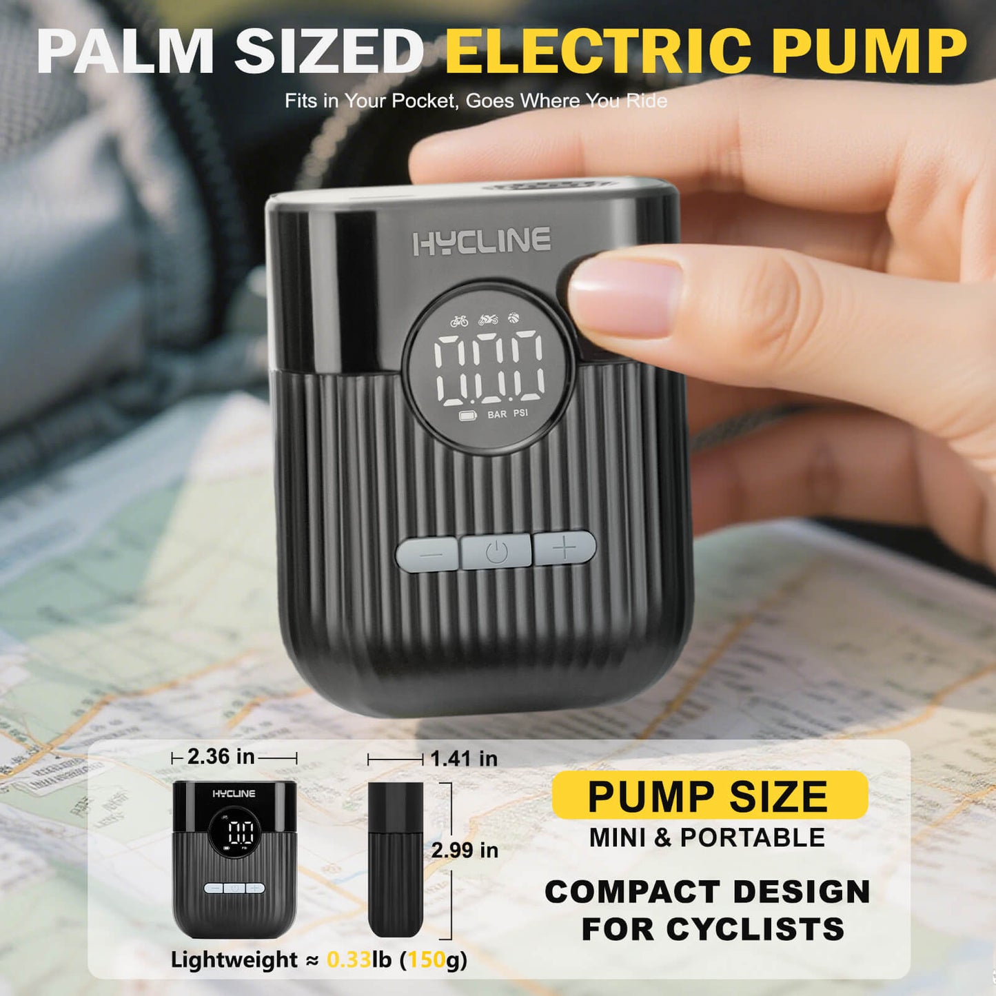 [On Clearance!] Hycline E-Mini Bike Pump
