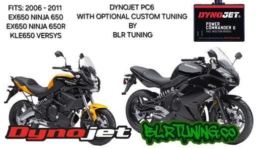 KAWASAKI NINJA 650 - NINJA 650R - EX650 - VERSYS 650 - KLE650 2006 - 2011 PC6 BY DYNOJET WITH OPTIONAL CUSTOM TUNING BY BLR TUNING