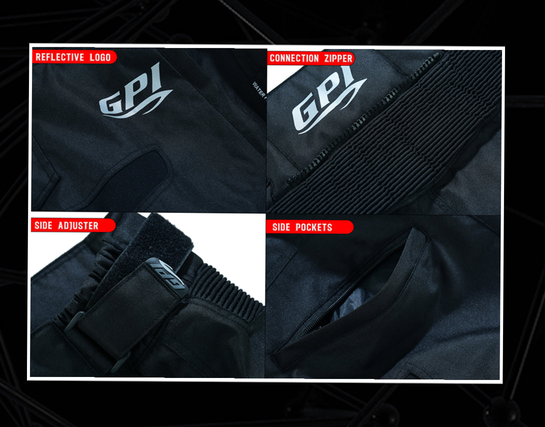 High Premium Quality Adjustable Waterproof Motorcycle Pants – Full Black-