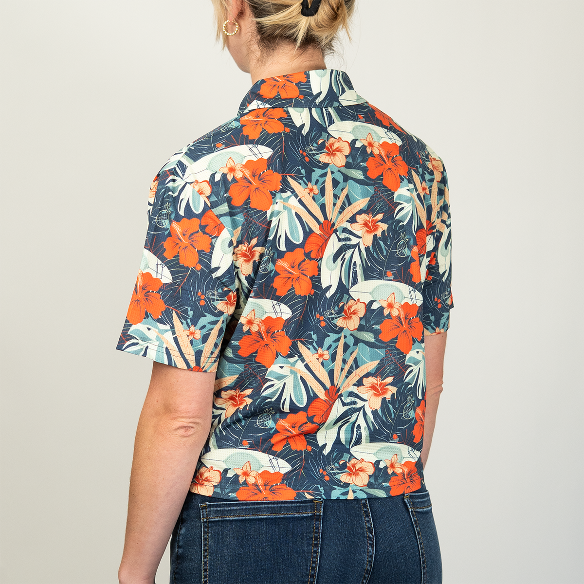Cropped FlexGRID Button Up - Paradise Pedal