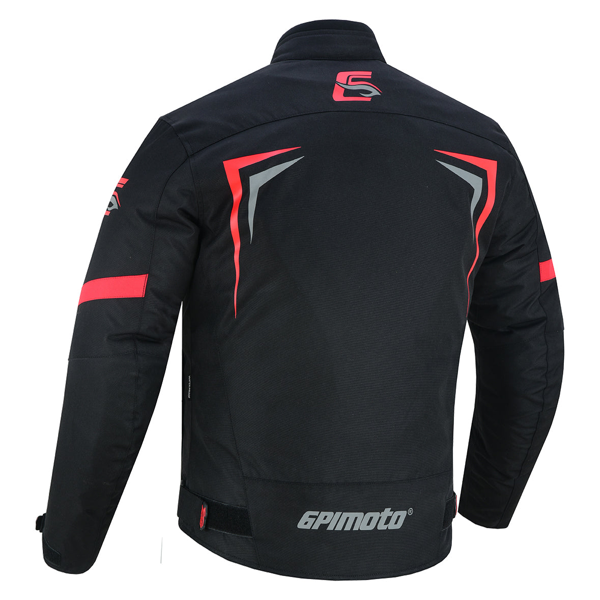 Men's All Season 4 Pockets Water Proof Motorcycle Black/Grey/Red Jacket