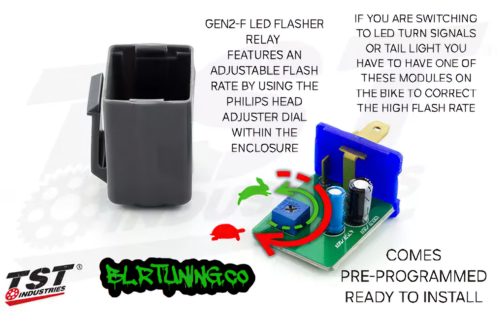 TST INDUSTRIES 2 PIN LED FLASHER RELAY GEN2-F – BLR TUNING