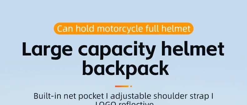 Motorcycle Helmet Backpack Large Capacity Travel Bags Reflective