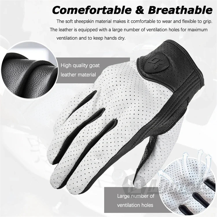 Leather Gloves Retro Biker