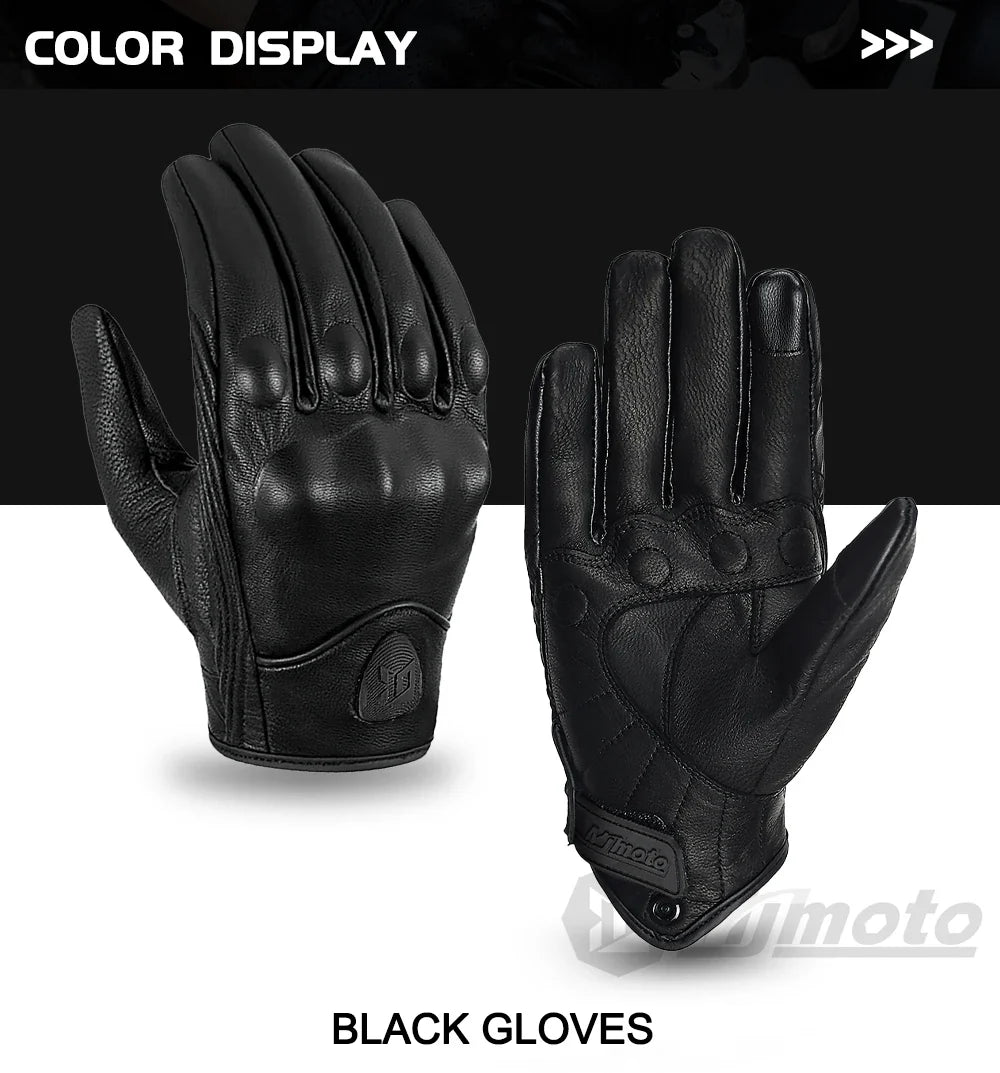 Motorcycle Retro Leather Gloves