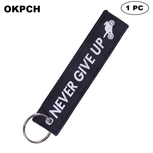 Never Give Up - Motorcycle Keychain