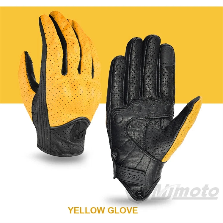 Leather Gloves Retro Biker