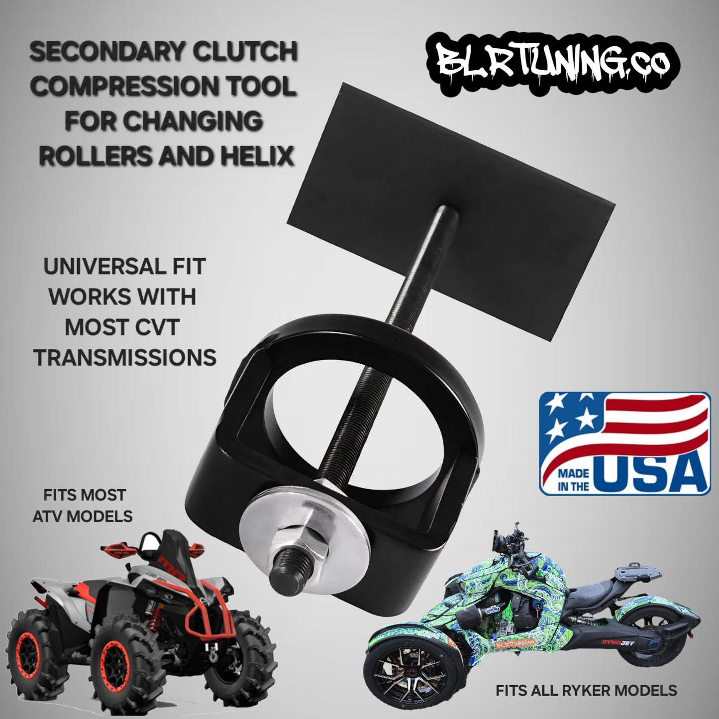 SECONDARY CLUTCH COMPRESSION TOOL FOR CAN-AM RYKER – UNIVERSAL FIT ALSO COMPATIBLE WITH SIDE-BY-SIDES - UTV - ATV - AND MORE