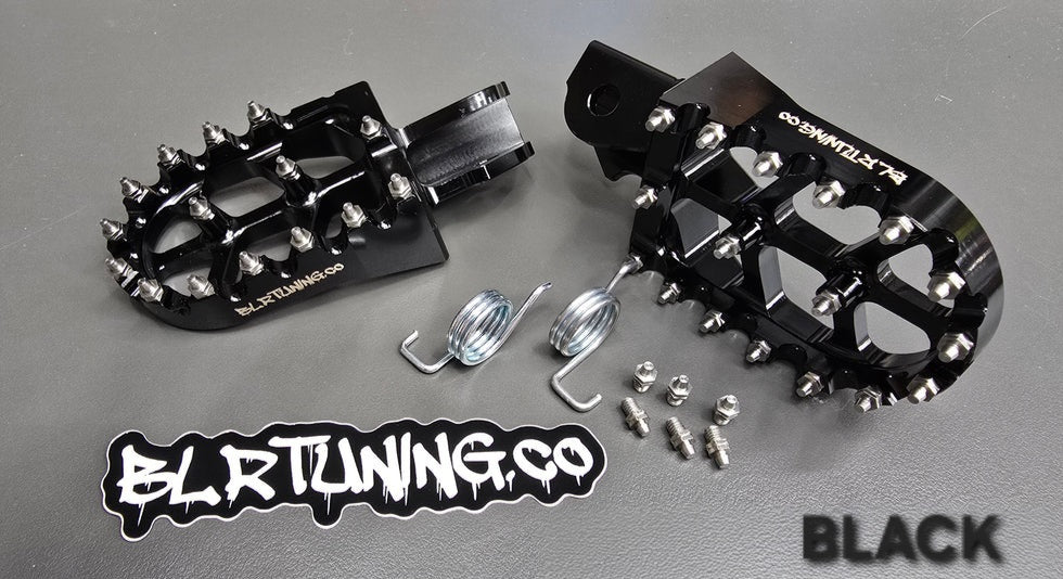 FOOT PEGS FOR STRIKE SHADOW 48v 60v 72v 2026 MODELS BILLET ALUMINUM WITH STAINLESS STEEL TEETH BY BLR TUNING