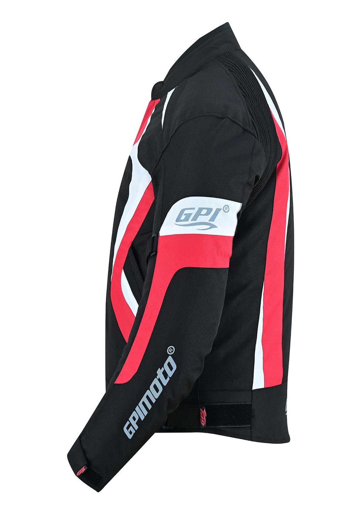 Men’s High Premium Quality All Season 4 Pockets Waterproof Motorcycle Black/Red/White Jacket-