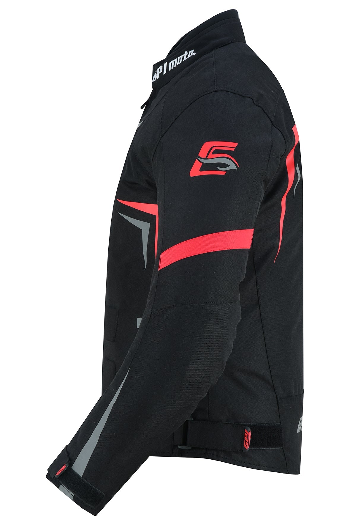 Men's All Season 4 Pockets Water Proof Motorcycle Black/Grey/Red Jacket-