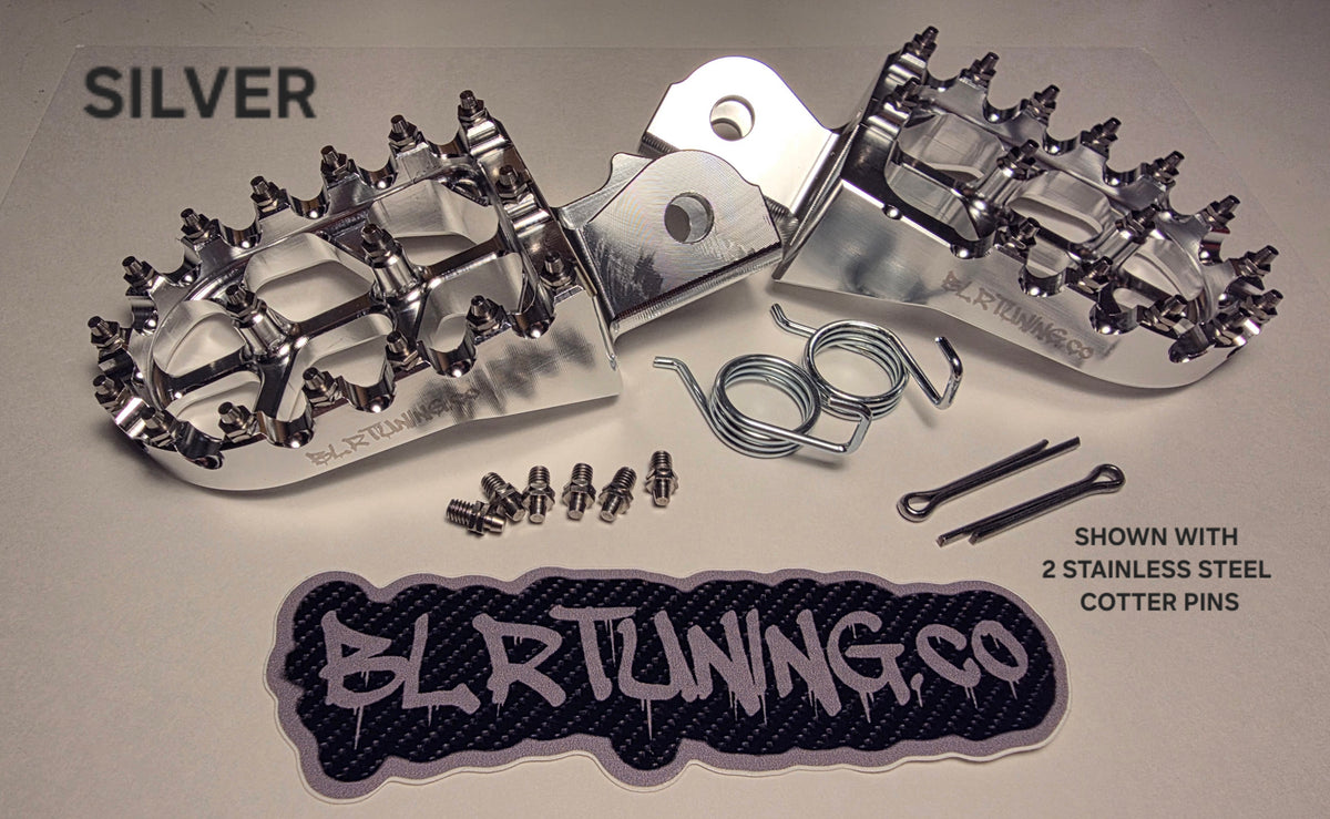 FOOT PEGS FOR STRIKE SHADOW 48v 60v 72v 2026 MODELS BILLET ALUMINUM WITH STAINLESS STEEL TEETH BY BLR TUNING