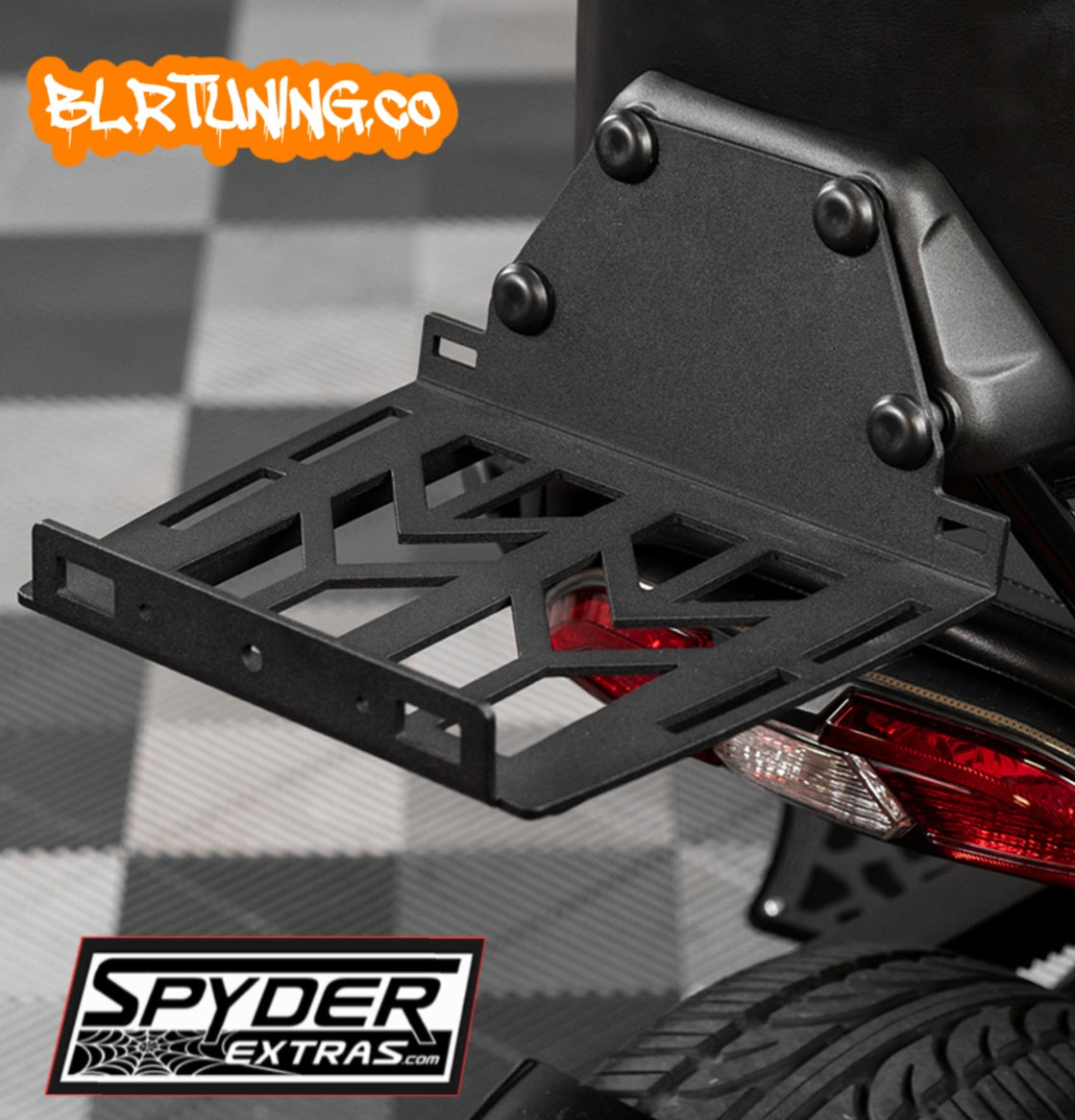CAN-AM SPYDER F3 STORAGE RACK - REAR PASSENGER BACKREST MOUNTED RACK FOR F3 F3S AND F3-T MODELS