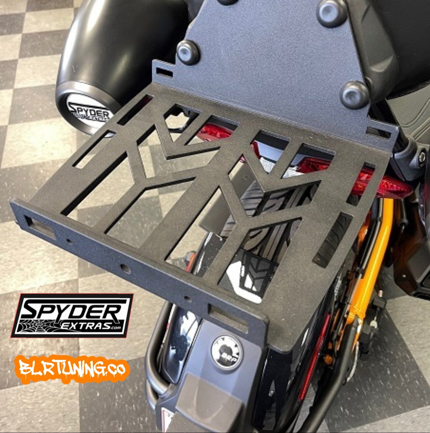CAN-AM SPYDER F3 STORAGE RACK - REAR PASSENGER BACKREST MOUNTED RACK FOR F3 F3S AND F3-T MODELS