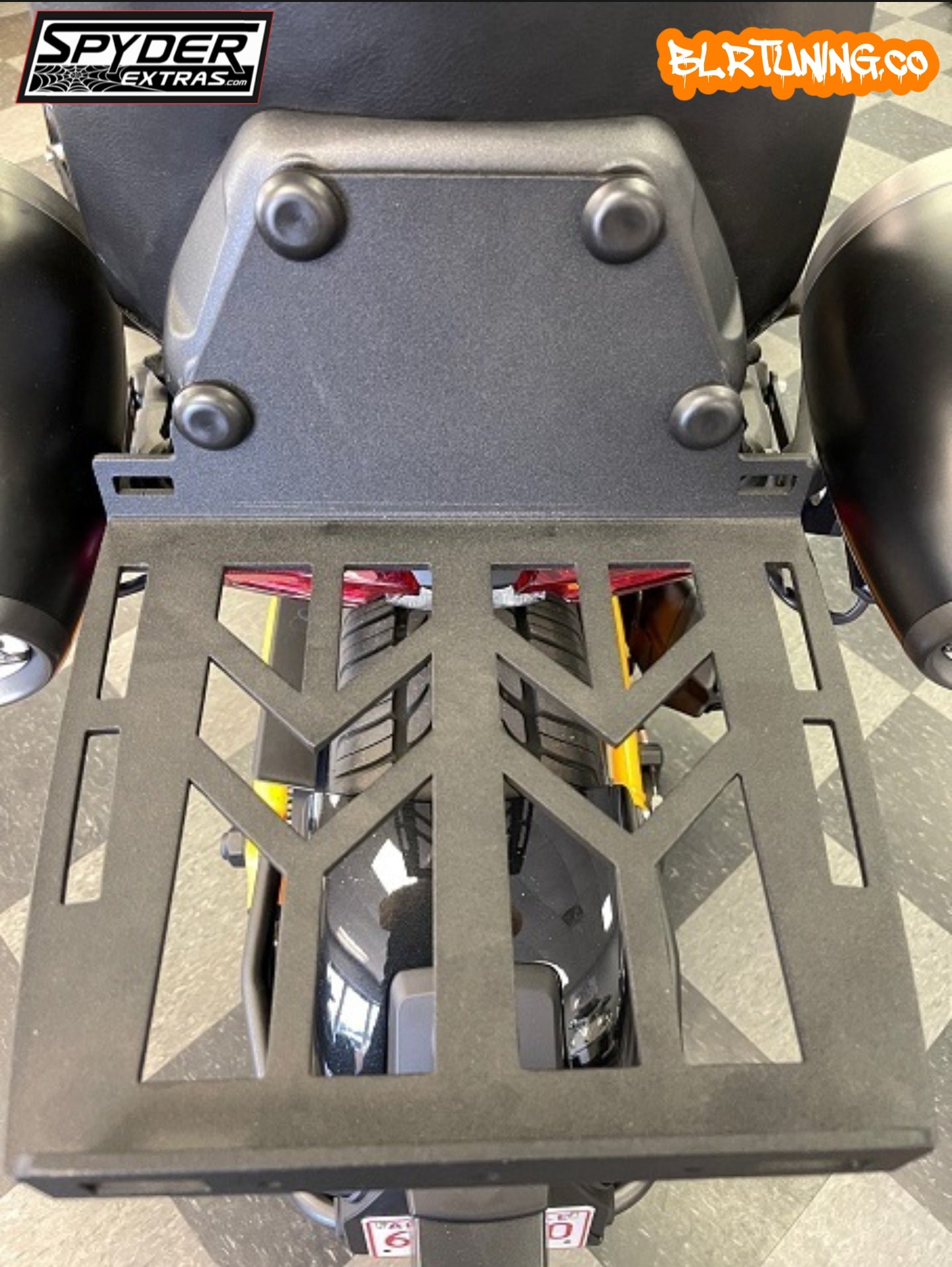 CAN-AM SPYDER F3 STORAGE RACK - REAR PASSENGER BACKREST MOUNTED RACK FOR F3 F3S AND F3-T MODELS