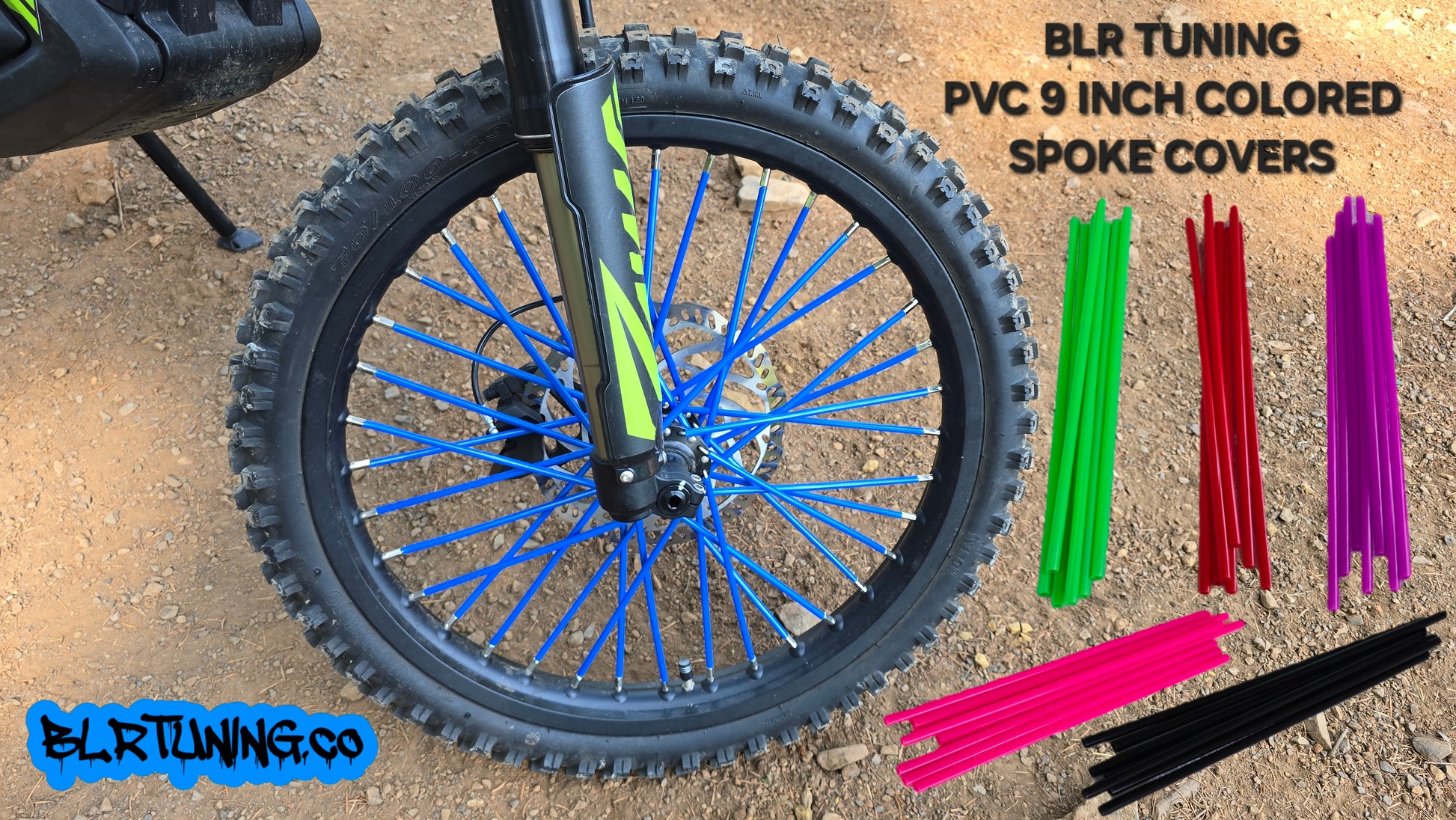 SPOKE COVERS PVC 9-IN UNIVERSAL COLORED FITS SPOKE WHEELS