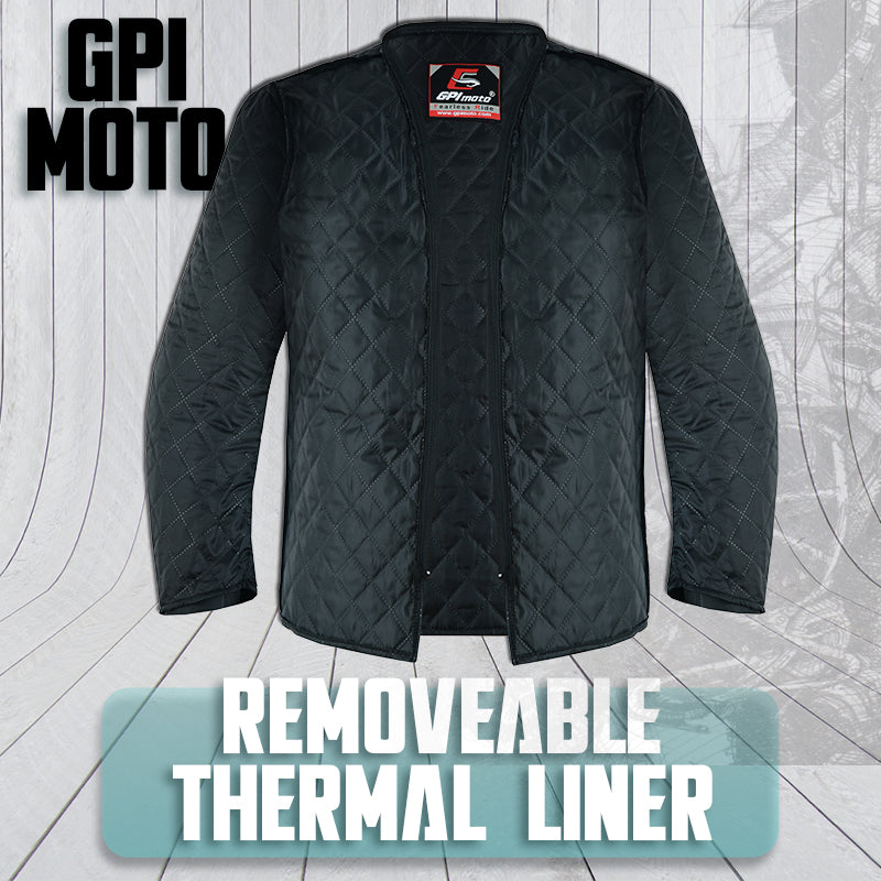 Men's All Season High Premium Quality 4 Pockets Waterproof Motorcycle Jacket – Black/White-