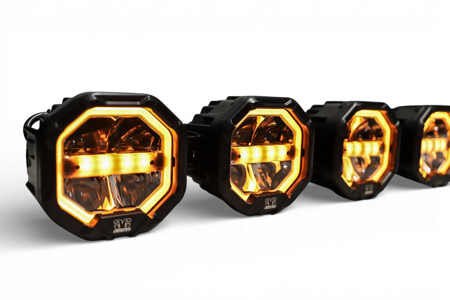 2 Light U-Con Interlocking Off Road LED Pod With Amber or White DRL Running Light