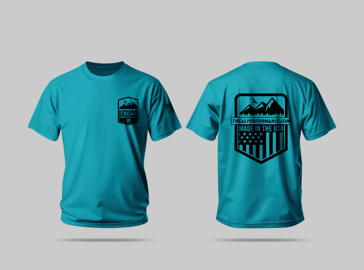 Treal Performance Made In USA | Black Logo | YOUTH Teal Short Sleeve T-Shirt