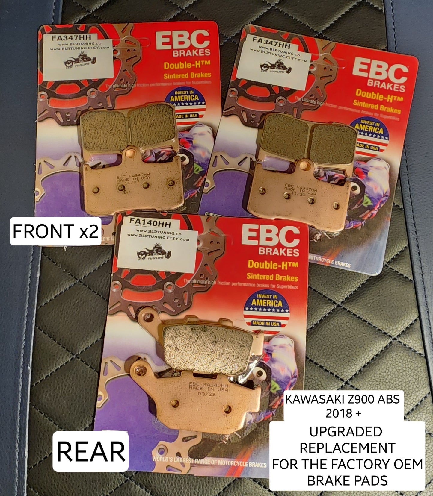 KAWASAKI Z900 EBC DOUBLE-H SINTERED BRAKE PADS HIGH FRICTION HIGH PERFORMANCE UPGRADE