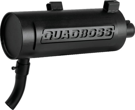 QuadBoss, QuadBoss Polaris Diesel 455 99-01 ATV Slip-On Muffler with Black Finish and Heat Shield