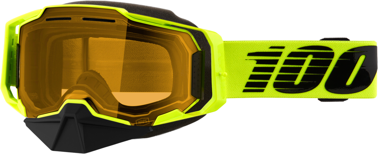 Armega Snowmobile Goggle Neon Ylw W/ Yellow Lens