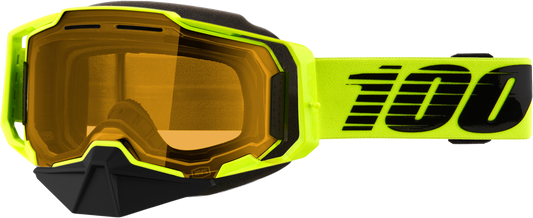 Armega Snowmobile Goggle Neon Ylw W/ Yellow Lens