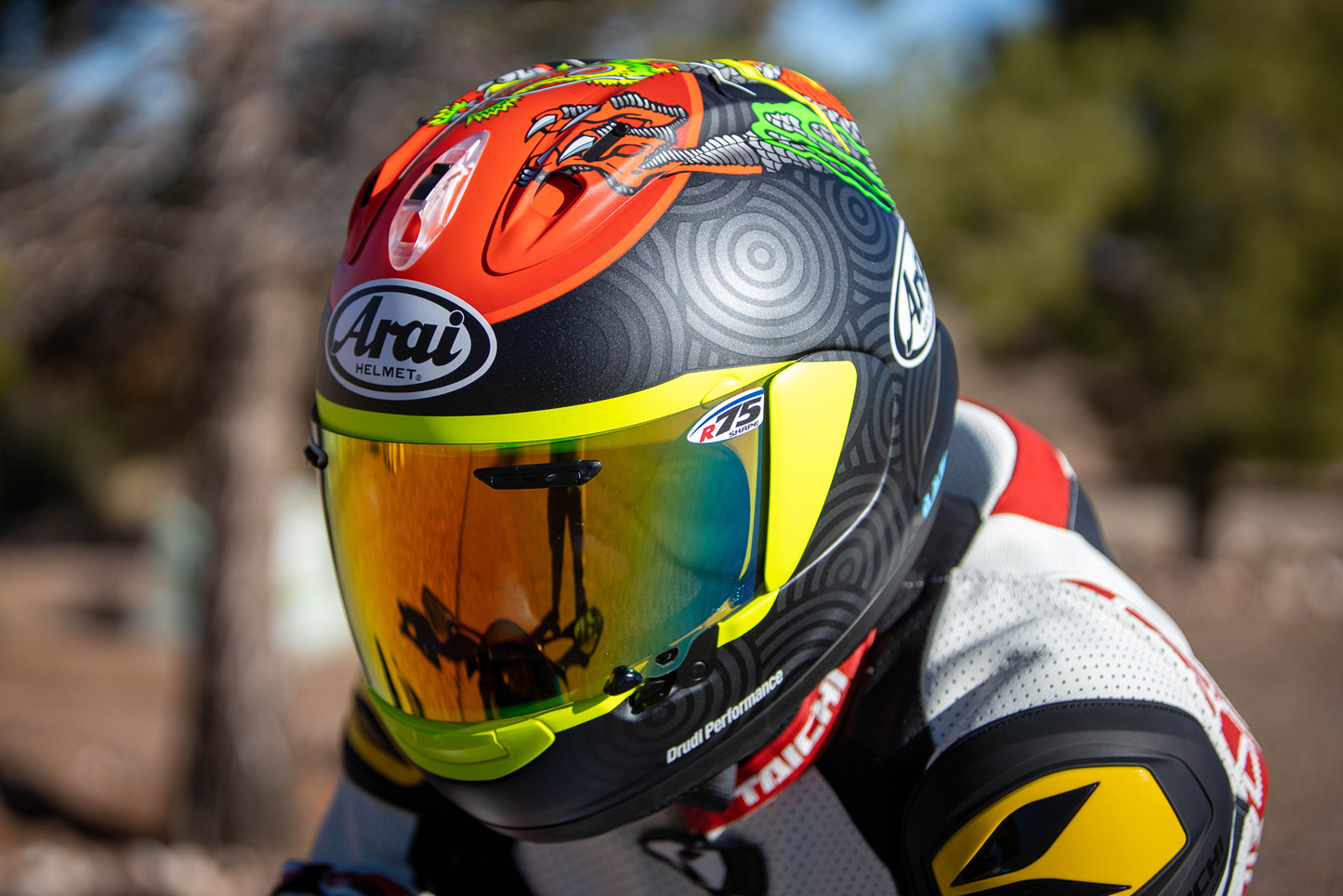 ARAI HELMETS, ARAI HELMETS Corsair-X Tatsuki Helmet - Large with VAS Shield Mechanism and Advanced Ventilation
