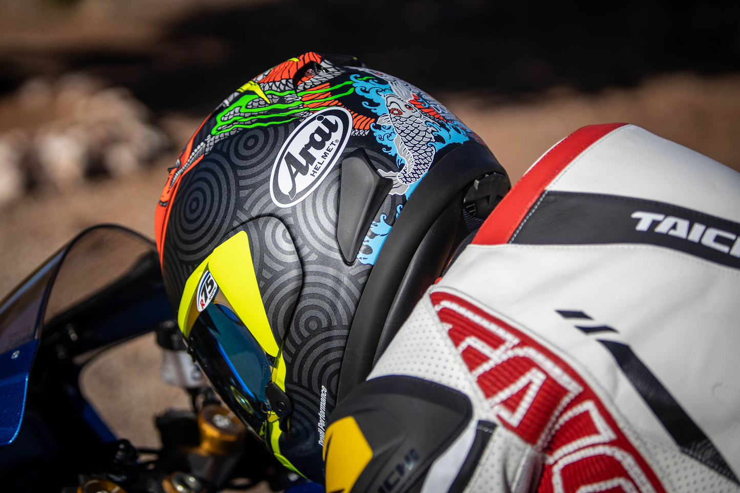ARAI HELMETS, ARAI HELMETS Corsair-X Tatsuki Helmet - Large with VAS Shield Mechanism and Advanced Ventilation