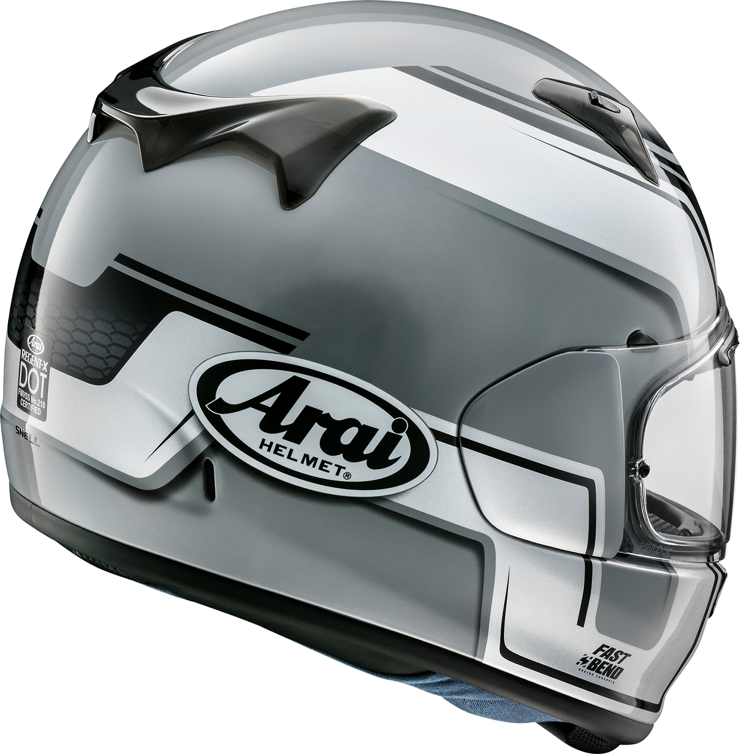 ARAI HELMETS, ARAI Helmets Regent-X 2XL Bend Silver Helmet with Variable Axis Shield System