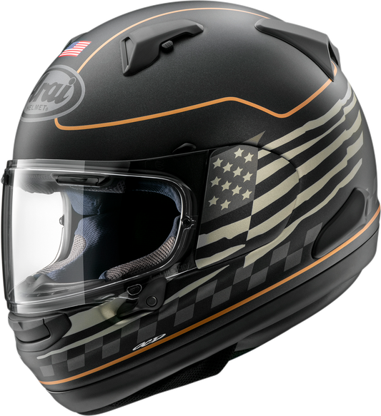 ARAI HELMETS, ARAI HELMETS Signet-X US Flag Black Frost Helmet - Narrow Fit with VAS Shield System