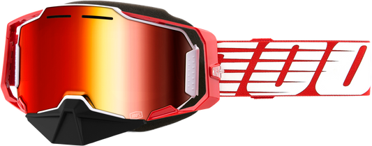 Armega Snowmobile Goggle Red W/ Red Mirror Lens